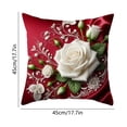 thumbnail image 3 of Yhmxh White Roses Throw Pillow Covers 18x18 Inch Floral Cushion Cases for Bedroom or Living Room, Romantic Rose Decorative Pillowcases Sofa Cushion Covers for Elegant Home Decor, 3 of 6