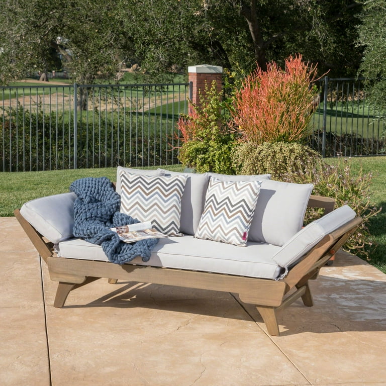 Christopher knight home othello outdoor grey finished acacia wood daybed with light grey water resistant cushions deals