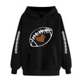 thumbnail image 2 of VOONCAS Women's S Black Football Hoodie - 100% Polyester, Sport Graphic with Heart, Stitch Details, Kangaroo Pocket - Game Day & Casual Use, 2 of 3