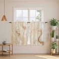thumbnail image 3 of Beige Marble Kitchen Curtains, Chic Neutral Minimalist Fluid Aesthetic Light Filtering Window Curtain Panels, 2Pcs Rod Pocket Window Treatments Set for RV Dining Room Study Room 42x54 Inches, 3 of 9