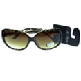 thumbnail image 3 of Tortoise-Shell & Brown Colored Composite Oversize-Sunglasses #3876, 3 of 3