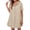 Apricot, variant on Summer Short Sleeve Solid Collared Button Down A Line Casual Loose Mini Shirt Dress