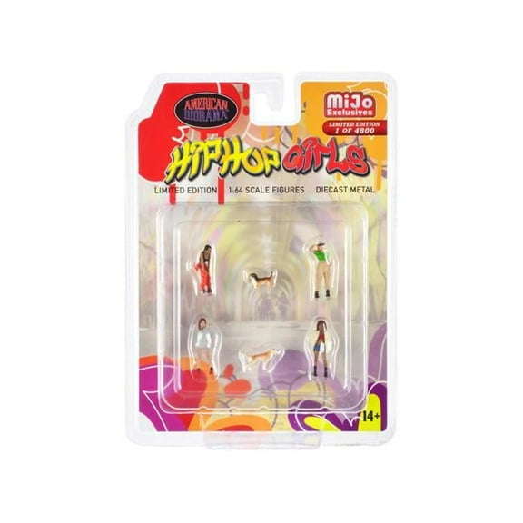 Hip Hop Girls Diecast Figurine Set for 1/64 American Diorama 76505
