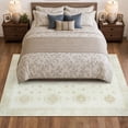 thumbnail image 3 of TURCURNO Beige 4x6 Area Rug, Vintage Boho Medallion Washable Non Slip Low Pile Living Room Rug Distressed Rug Indoor Retro Carpet for Bedroom Office Entryway, 3 of 11