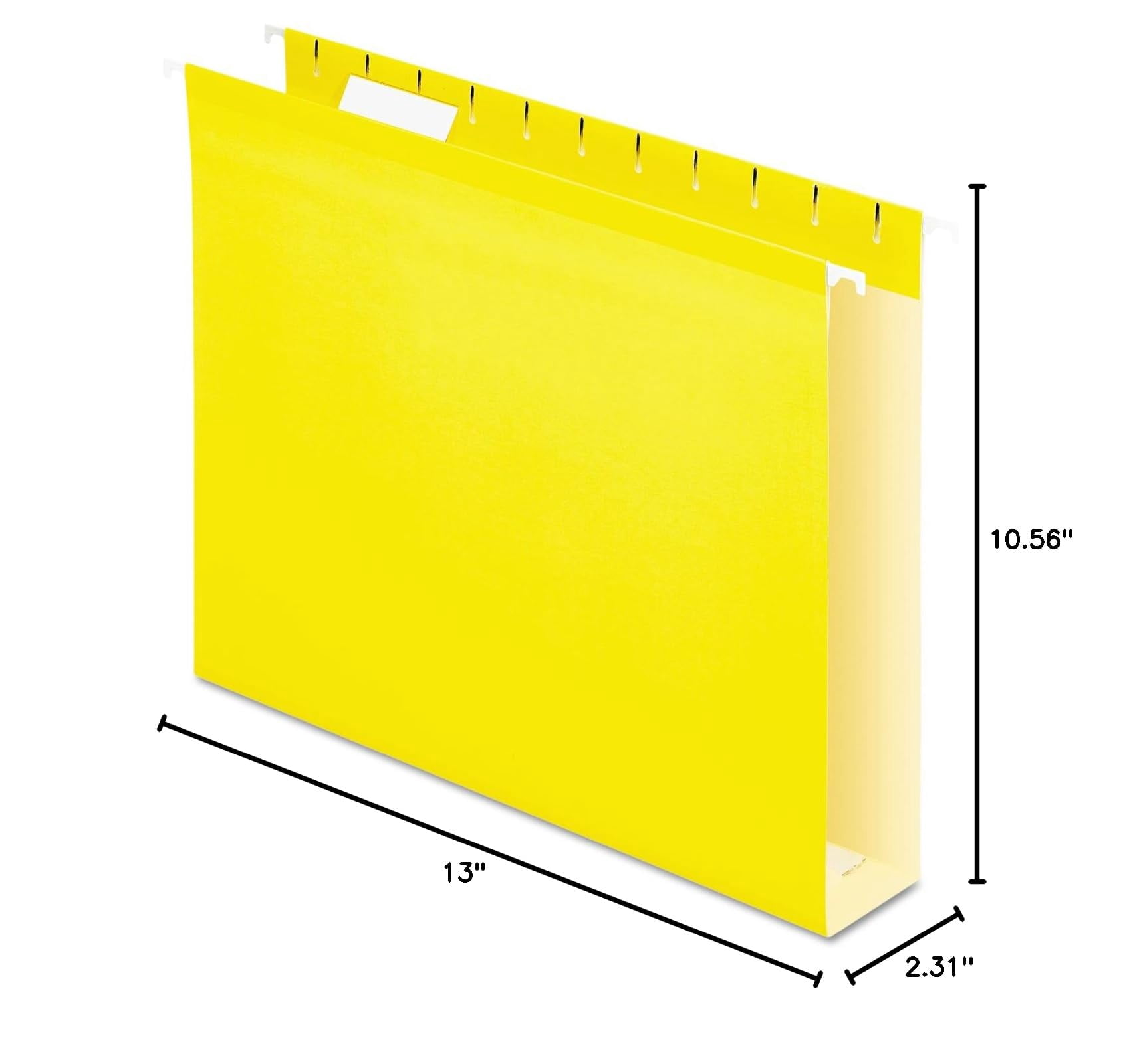 Extra Capacity Reinforced Hanging Folders  2" Letter Size Yellow 1/5 Cut 25/bx (04152x2 Yel)