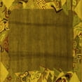 thumbnail image 1 of Ahgly Company Machine Washable Indoor Square Abstract Yellow Modern Area Rugs, 4' Square, 1 of 4