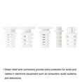 thumbnail image 4 of 46pcs Strain Relief Cord Connector Assortment Cable Bushing Boot Sleeve for Electric Cable Cord Insulation, White, 4 of 5