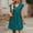 Blue, variant on IUYRTFE Women's Flutter Sleeve V Neck Mini Dress Pleated Loose Fit Summer Casual A Line Swing Dress
