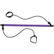 Portable Pilates Bar Stick with Resistance Bands Home Fitness Yoga Elastic Training Equipment for Full Body Workouts Purple (37 inches / 94 cm)