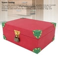 thumbnail image 3 of Wood and Leather Treasure Chest with Lid and Lock, Decorative Jewelry Keepsake Storage Box, Decorative Storage Trunk Keepsakes Chest for Combs Necklaces Rings Earrings, 3 of 7