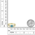 thumbnail image 4 of Gem Stone King 18K Yellow Gold Plated Silver 3-Stone Ring Mystic Topaz Moissanite(2.12 Cttw) (Size 7), 4 of 4