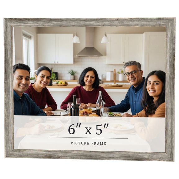 6x5 IN Frame Grey Solid Wood Picture Frame Width 1 Inches | Interior Frame Depth 0.5 Inches |
