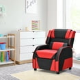 thumbnail image 3 of Gymax Gaming Recliner Sofa PU Leather Armchair for Kids Youth w/ Footrest Red, 3 of 10