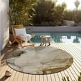 thumbnail image 6 of Addison Rugs Chantille Indoor/Outdoor Transitional Watercolors Beige Washable Round Rug, 8' x 8', 6 of 6