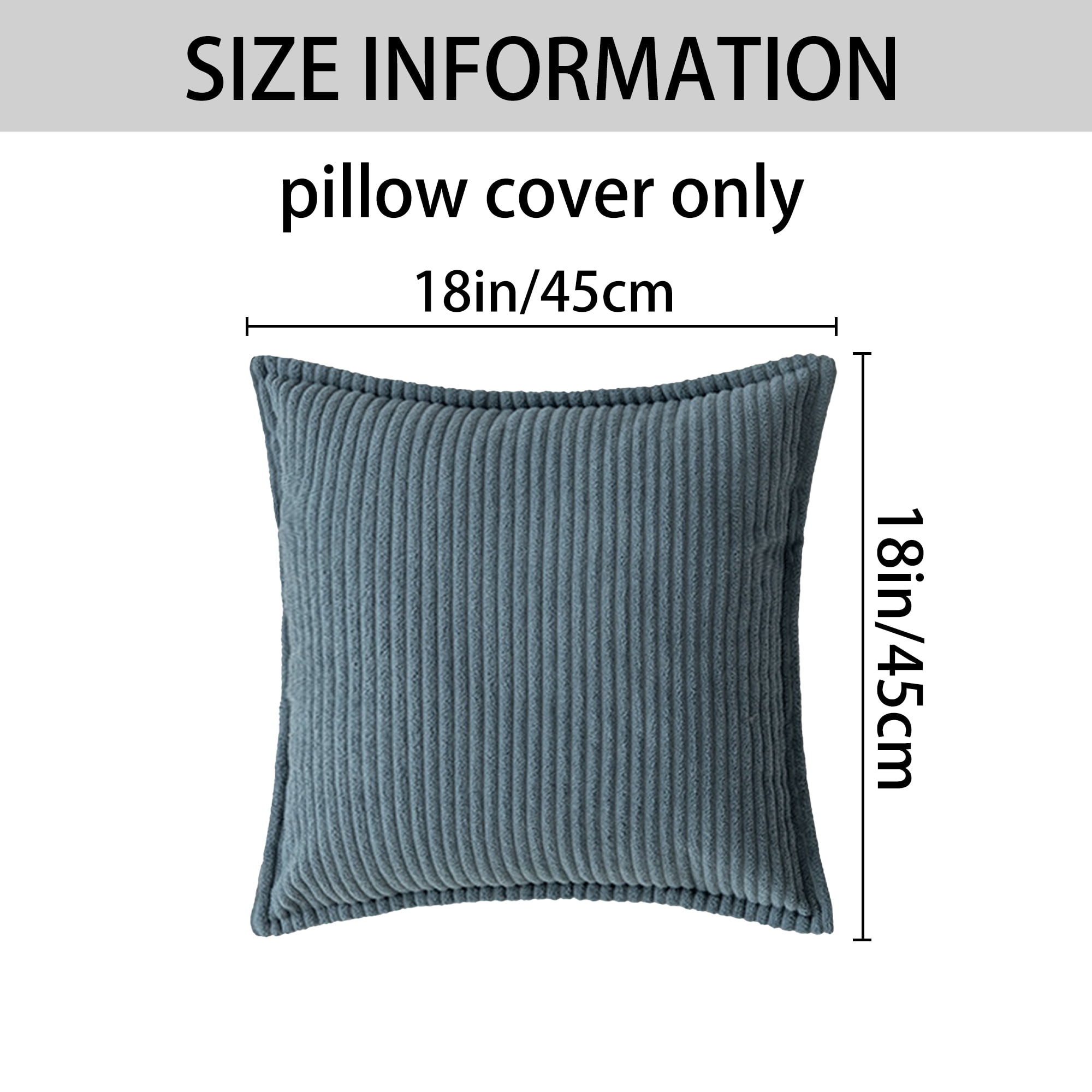 Unique Bargains Striped Decorative Throw Pillow Covers Pack of 2 Dark Blue 18" x 18"