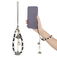 thumbnail image 1 of CIMAXIC 1pc Non-slip Phone Lanyards Crystal Beads Flower Hand Wrist Strap Short String,7.87"X0.39"X0.39", 1 of 5