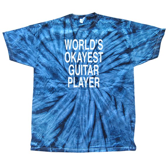 Guitarist Short Sleeve T-shirt World's Okayest Guitar Player-Navytiedye-Large