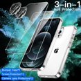 thumbnail image 5 of JETech 3 in 1 Case for iPhone 12 Pro Max 6.7-Inch, with 2-Pack Screen Protector and Camera Lens Protector, Non-Yellowing Shockproof Bumper Phone Cover, Full Coverage Tempered Glass Film (Clear), 5 of 7
