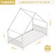 thumbnail image 3 of FABATO Base de Cama Montessori para niños - Tamaño Base Cama Individual -Muebles con Marco de Metal y diseño Estilo casa para niños con Techo Triangular - (Blanco), 3 of 7