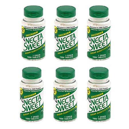1-Grain Saccharin - Zero-Calorie Sugar Substitutes (6-Pack 1 000-Tablet Bottle)