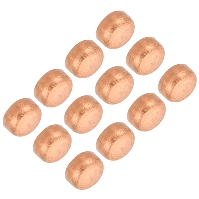 Tapa de extremo de tubería de cobre Uxcell 12Pcs tapa de ajuste de cobre tapón de soldadura conexión 1/4 Pulgada