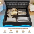 thumbnail image 6 of Afuhokles Lift Up Storage Twin Bed Frame with Charging Station and Hidden Storage Headboard, LED Lights Upholstered Platform Bed with Hydraulic Storage, Black, 6 of 8