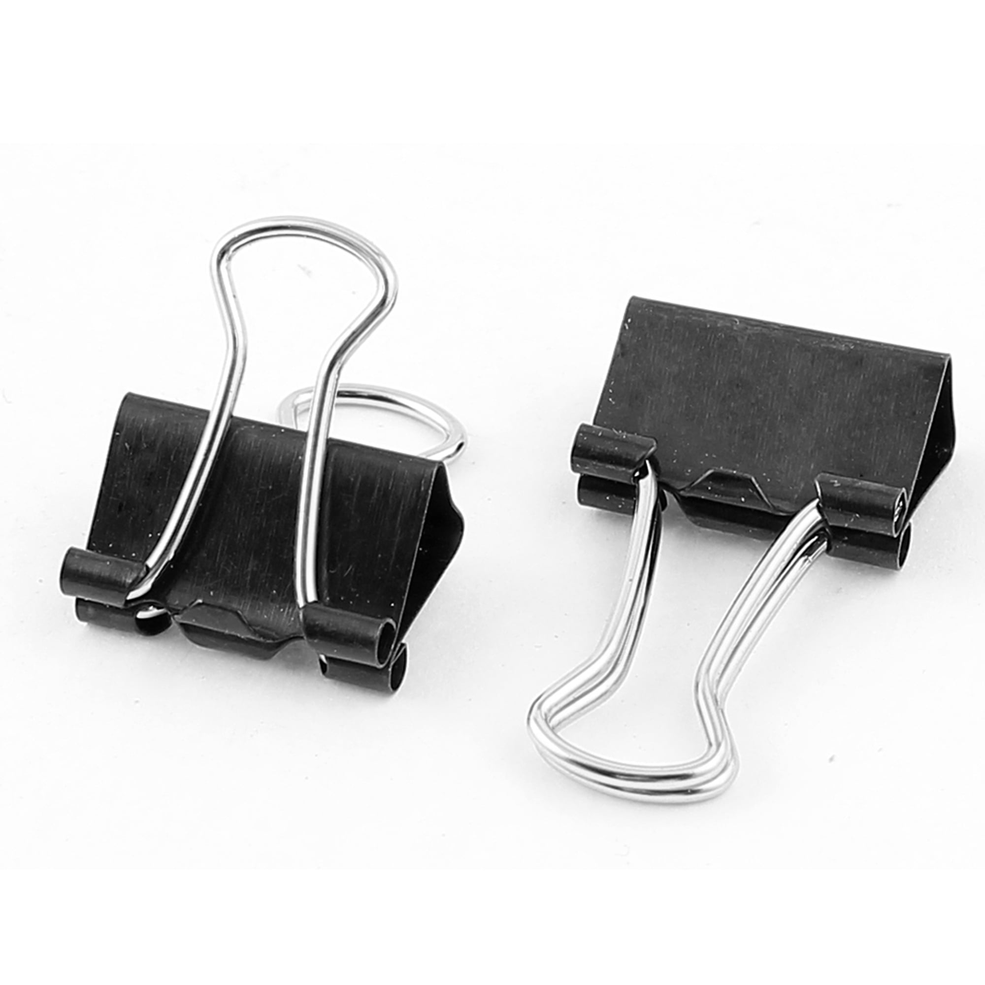 Unique Bargains 24 Pcs 15mm Metal Desk Paper Document Office Stationery Binder Clips Black