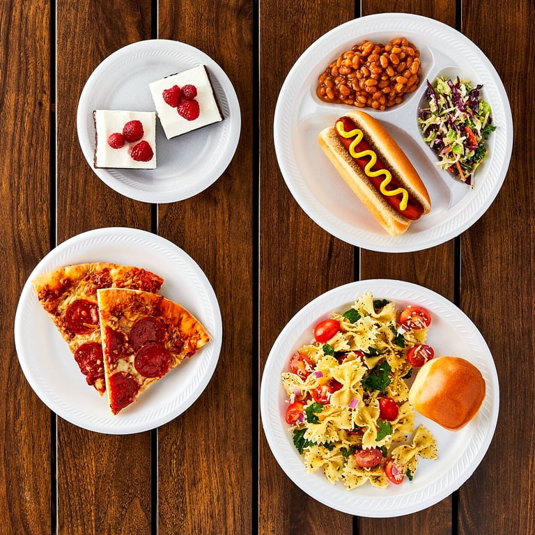 Great Value Everyday Disposable Foam Plates, 7 inch, 50 Count