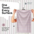 thumbnail image 5 of HEIRLOOM COMFORT Fiesta Stripe Dish Towels 12 Pack, 18x26 Inch, 100% Cotton, Absorbent & Durable, Quick Drying Kitchen Towels for Daily Cleaning, Cooking & Baking, Easy Care, Brown & Burgundy, 5 of 7