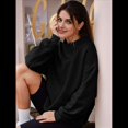 thumbnail image 4 of Sudaderas de Gran Tamaño para Mujer, Jersey de Cuello Alto, Sudaderas con Capucha de Larga, Tops, Conjuntos de Moda de Otoño, Ropa. Negro L, 4 of 8