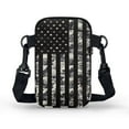 thumbnail image 2 of XYZCANDO Gray American Flag Fourth of July Cross Body Phone Purse for Womens Flower Small Messenger Handbag with Adjustable Shoulder Strap Casual Cellphone Case Over Shoulder Wallet, 2 of 7