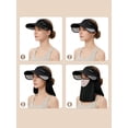 thumbnail image 2 of Deago Womens Wide Brim Sun Hat with Detachable Face Cover & Neck Flap Ponytail Outdoor UV Protection Visor Hat for Garden Fishing Hiking, 2 of 8