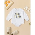 thumbnail image 2 of Wassery Baby New Years Clothes for Girls Boys 6M 12M 18M 24M Newborn Long Sleeve Letter Print Romper Bodysuit Infant Fall Loose Fit Clothing, 2 of 9