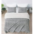 thumbnail image 5 of Chezmoi Collection Wynne 3-Piece Honeycomb Double Sided Sherpa Comforter Set Full, Reversible Gray White Sherpa Bedding Set Full Size, 5 of 8