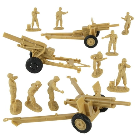 BMC CTS WW2 US Howitzer Artillery & Crew 12pc Tan Plastic Army Men Playset