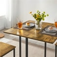 thumbnail image 6 of Topeakmart Industrial 5 Piece Dining Set with Square Table 4 Backless Stools, Rustic Brown, 6 of 7