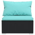 thumbnail image 6 of vidaXL 7 Piece Patio Lounge Set with Cushions Poly Rattan Black, 6 of 8