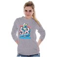 thumbnail image 3 of Vintage Varsity Cheerleader Smurfette Women's Long Sleeve T Shirt Brisco Brands S, 3 of 6