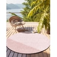 thumbnail image 6 of Unique Loom Outdoor Trellis Textured Collection Area Rug - Spatial (5' 3" Round Pink), 6 of 9