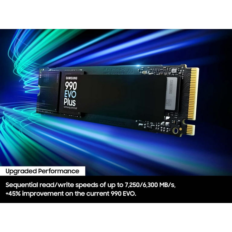 SAMSUNG 990 EVO PLUS SSD 1TB, PCIe Gen 4x4 | Gen 5x2 M.2 2280, Speeds Up-to 7,150 MB/s, Upgrade Storage for PC/Laptops, HMB Technology and Intelligent SAMSUNG 990 EVO PLUS SSD 1TB, PCIe Gen 4x4 | Gen 5x2 M.2 2280, Speeds Up-to 7,150 MB/s, Upgrade Storage for PC/Laptops, HMB Technology and Intelligent