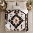 thumbnail image 5 of Black Diamond Geometric Pattern, Rustic Desert Style for Geometric Fans, Autumn Pumpkin Sofa Scene and Housewarming Gift, Cozy Flannel Blanket for Cabin and Living Room, Home Decor, 5 of 9