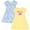 Blue / yellow, variant on Peppa Pig 2 Pack Skater Dresses Toddler to Big Kid