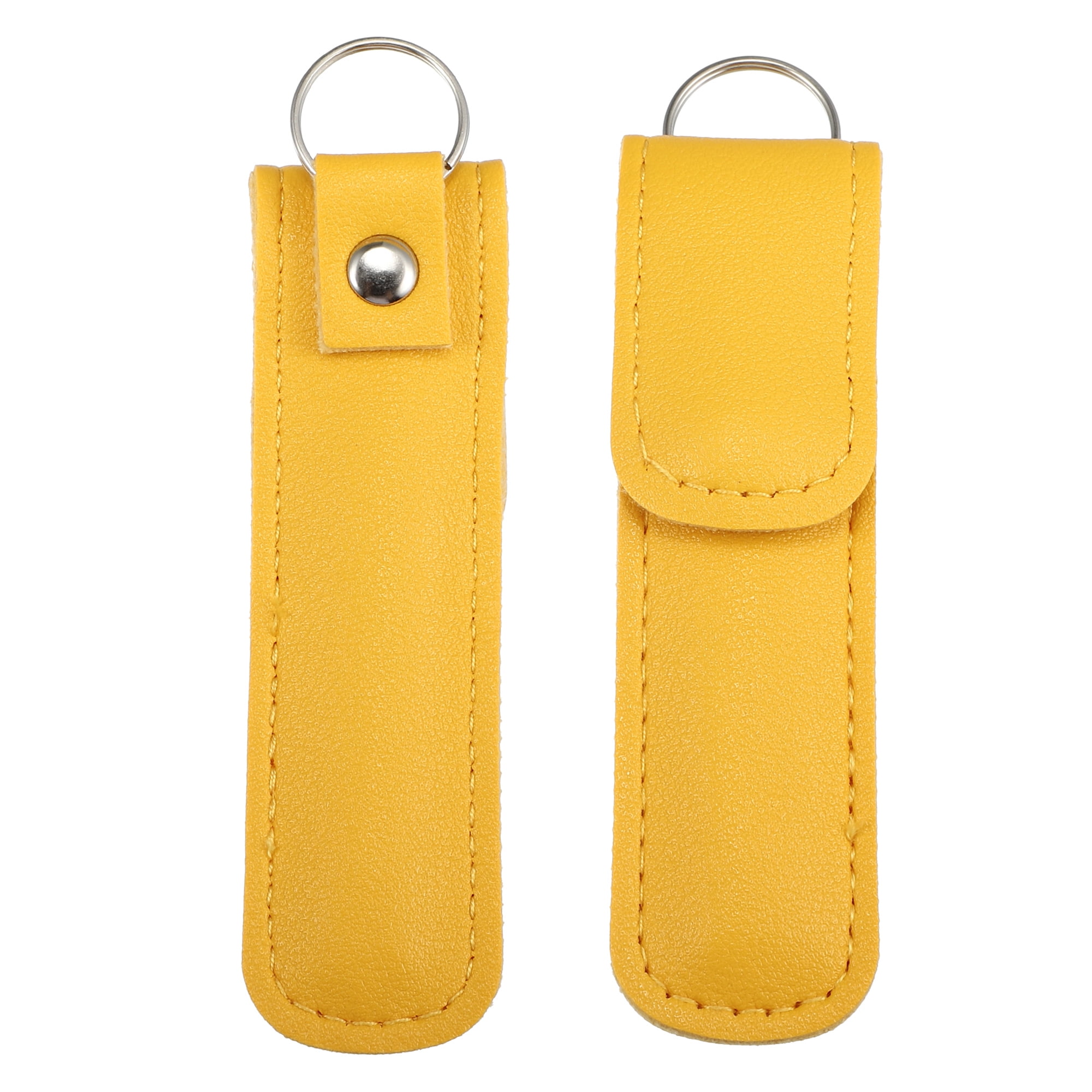 6Pcs Stainless Steel  Ear Cleaner Ear Care Set Ear Cleansing Tool with  Yellow Faux Leather Packaging