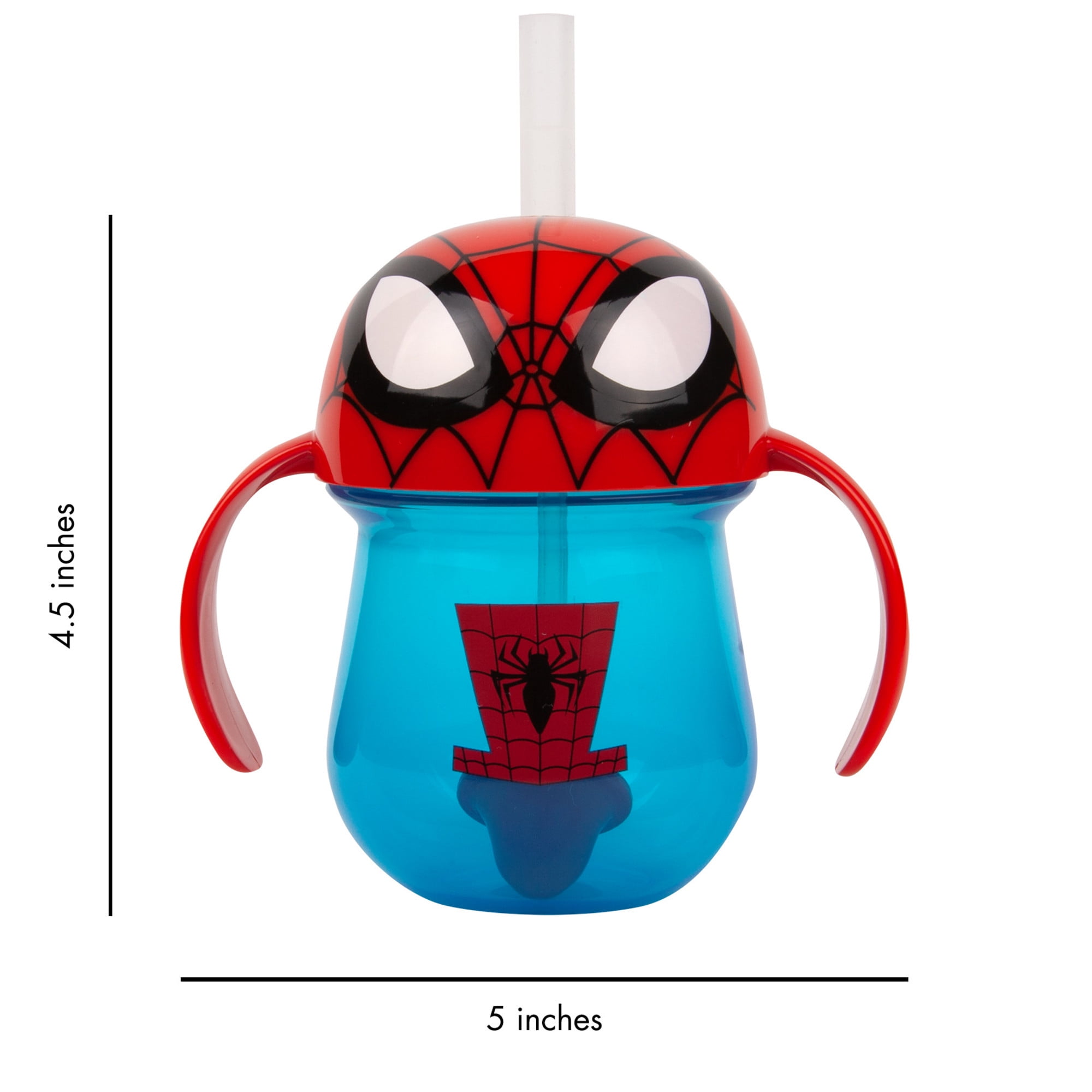 (3 pack) The First Years Marvel Spider-Man Weighted Straw Trainer Cup 7 Oz – Training Sippy Cup for Baby and Toddler