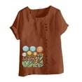 thumbnail image 4 of Túnica de Manga Corta Tops para las Mujeres Océano Pescado Impreso Blusa, Ropa Casual Ver Botón Arriba Camiseta, 4 of 4