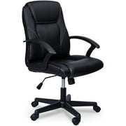 Home Desk Chair Ergonomic Office Chair Leather Computer Desk Chair Executive Rolling Swivel Adjustable Task Chair with Lumbar Support, Black