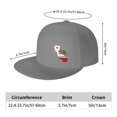 thumbnail image 4 of DouZhe Flat Brim Cap Snapback Hat, California Map Bear Flag Prints Adjustable Gray Adult Baseball Cap, 4 of 7