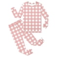 thumbnail image 5 of WOYY Girls Plaid Pajamas Snug Fit Long Sleeve Top Pants Sleepwear Loungewear, Sizes 2-10, 5 of 6