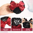 thumbnail image 3 of 8 Pieces Women Hair Snood Net Bowknot Decor Barrette Elastic Mesh Hair Bun Cover Satin Bow Crochet Hairnet Professional Hair Clip Hairpin for Women Girls Working Styling Accessories, 8 Colors, 3 of 7