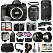 Canon EOS 70D DSLR SLR Digital Camera + 18-55mm STM + 75-300mm USM Lens + 128GB Memory + 2 Batteries + Charger + LED Video Light + Backpack + Case + Filters + Auxiliary Lenses + More